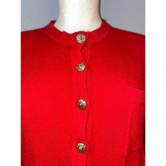 Vintage Randall Roy Women’s 100% Cashmere Cardigan Sweater size S Gold Buttons - Picture 2 of 6